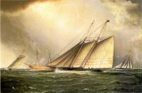 James E Buttersworth - Yachts Rounding the Nore Light Ship in the English Channel